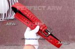 Perfect Replica Bottega Veneta Red Belt Black Back With Gray Buckle